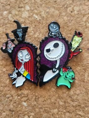 Jack & Sally Enamel Pins